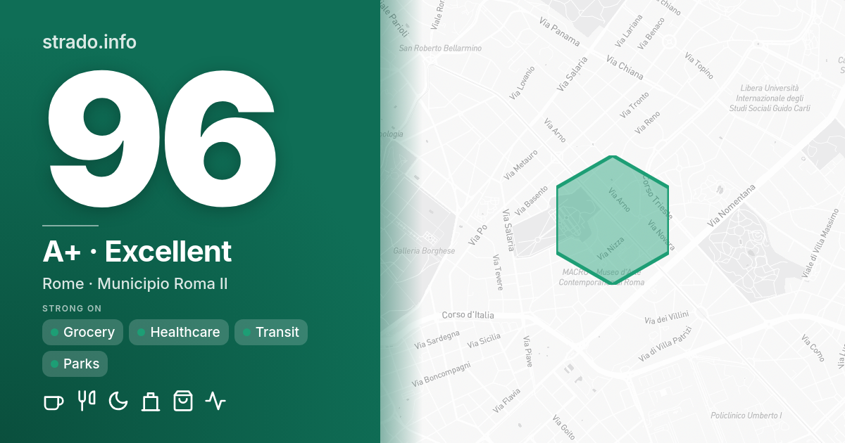 Strado walk-score map at 41.915, 12.504